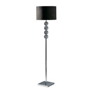 Miscona Black Suede Fabric Shade Floor Lamp With Chrome Base - UK