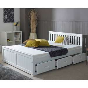 Mission Storage Small Double Bed In White With 3 Drawers - UK