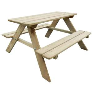 Mittal Outdoor Kids Wooden Picnic Table In Green Impregnated