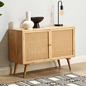Mixco Wooden Sideboard With 2 Doors In Natural - UK