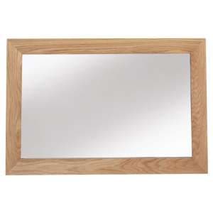 Modals Small Wall Bedroom Mirror In Light Solid Oak Frame - UK