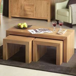 Modals Wooden Long John Coffee Tables In Light Solid Oak - UK