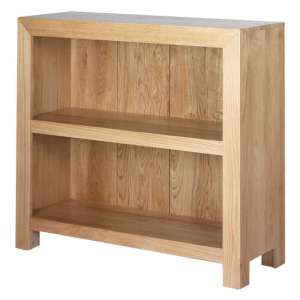 Modals Wooden Low Bookcase In Light Solid Oak - UK