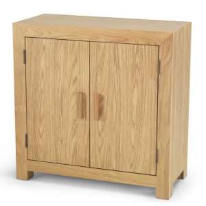 Modals Wooden Storage Cabinet In Light Solid Oak With 2 Doors - UK