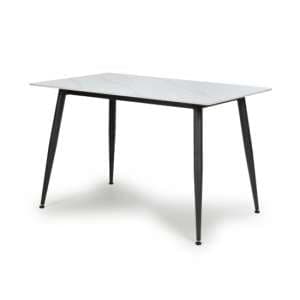 Modico Ceramic Dining Table 1.2m In White Marble Effect - UK