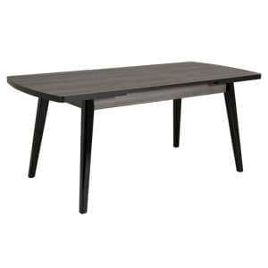 Mogador Large Wooden Extending Dining Table In Grey And Black