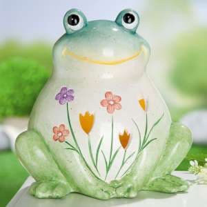 Moline Ceramics Frog Friedrich Sculpture In Cream And Green - UK