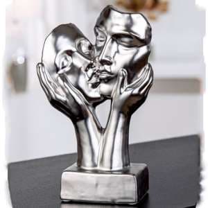 Moline Ceramics Kiss Sculpture In Silver - UK