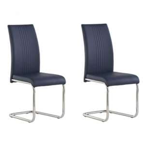Montila Blue PU Leather Dining Chair In A Pair