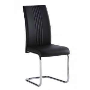 Montila PU Leather Dining Chair In Black