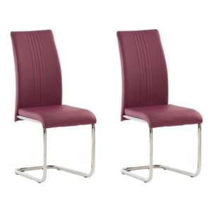 Montila Purple PU Leather Dining Chair In A Pair