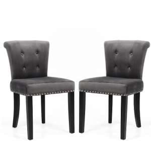 Soweto Accent Chair In Brushed Velvet Grey In A Pair