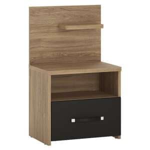 Moneti Right Handed Bedside Cabinet In Oak And Matt Black - UK