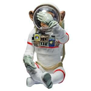 Monkey Astronaut Figurine See No Evil Resin Sculpture