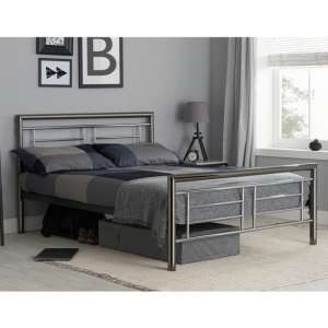 Montana Steel King Size Bed In Chrome And Nickel