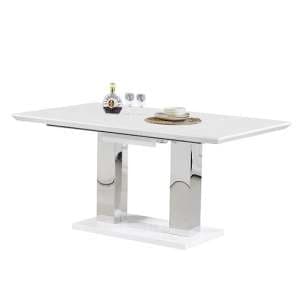 Monton Small Extending High Gloss Dining Table In White