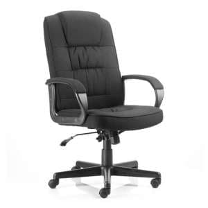 Moore Fabric Executive Office Chair In Black With Arms