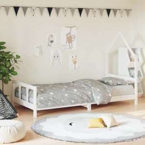 Moraira Kids Solid Pine Wood Single Bed In White - UK
