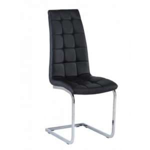 Moreno Faux Leather Dining Chair In Black - UK