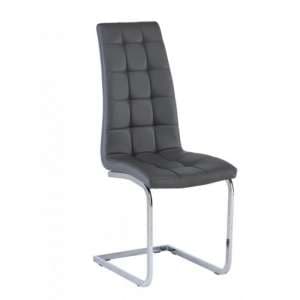 Moreno Faux Leather Dining Chair In Grey