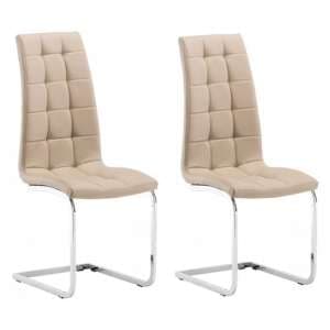 Moreno Stone Faux Leather Dining Chair In A Pair - UK