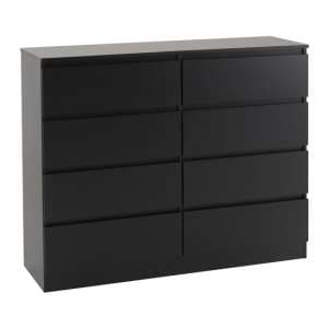 Mcgowan Wooden Chest Of Drawers In Black With 8 Drawers - UK