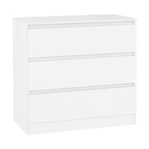 Mcgowan Wooden Chest Of Drawers In White With 3 Drawers - UK
