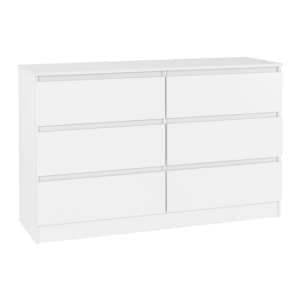 Mcgowan Wooden Chest Of Drawers In White With 6 Drawers - UK