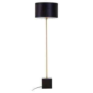 Moroni Black Linen Shade Floor Lamp With Black Marble Base - UK
