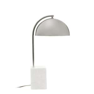 Moroni Chrome Shade Table Lamp With White Marble Base