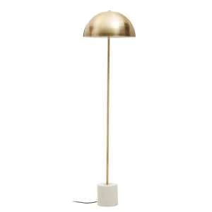 Moroni Gold Metal Shade Floor Lamp With White Marble Base - UK