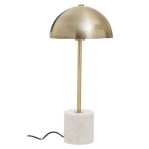 Moroni Gold Metal Shade Table Lamp With White Marble Base