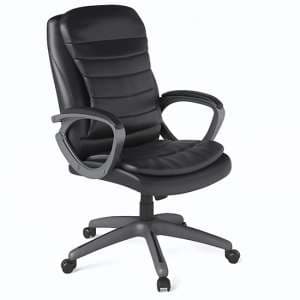 Mortlake Faux Leather Home And Office Chair In Black - UK