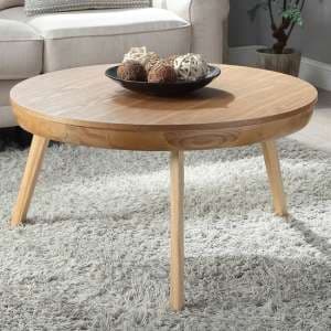 Morvik Round Wooden Coffee Table In Oak - UK