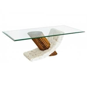 Barnaby Coffee Table In Clear Glass Top