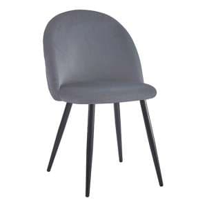 Muirkirk Velvet Dining Chair In Grey