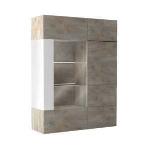 Muller Wooden Storage Cabinet In Distressed Effect And White - UK
