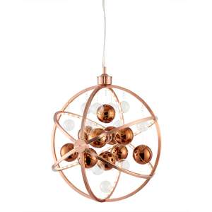Muni LED 480mm Clear Glass Spheres Pendant Light In Copper - UK