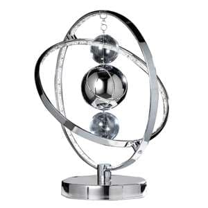 Muni LED Clear Glass Spheres Table Lamp In Polished Chrome - UK