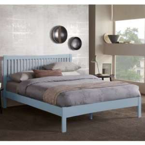 Mya Hevea Wooden King Size Bed In Grey - UK