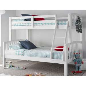 Mainz Solid Pinewood Triple Sleeper Bunk Bed In White - UK