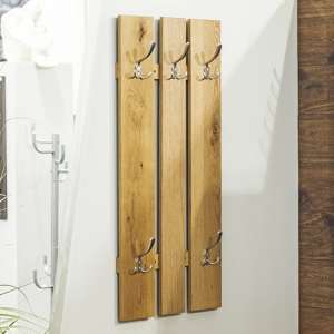 Myers Wooden Wall Hung 5 Hooks Coat Rack In Oak