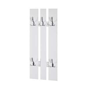 Myers Wooden Wall Hung 5 Hooks Coat Rack In White