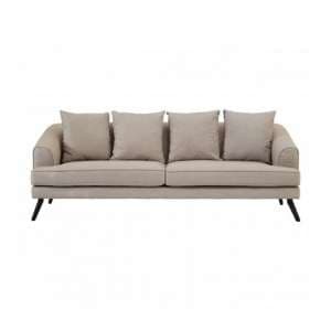 Myla 3 Seater Fabric Sofa In Natural - UK