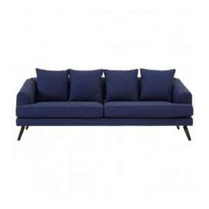 Myla 3 Seater Fabric Sofa In Navy Blue - UK