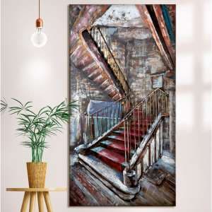 Mysterious Stair Picture Metal Wall Art In Multicolor - UK