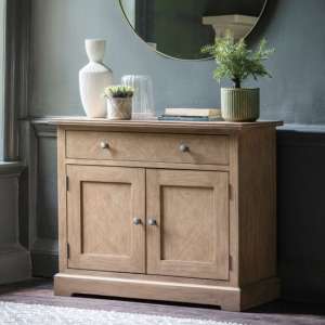 Mestiza Wooden Sideboard With 2 Doors And 1 Drawer In Natural - UK