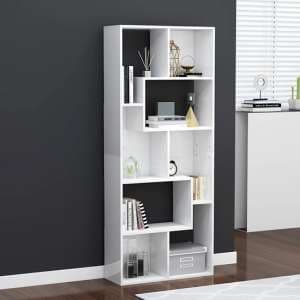 Nael High Gloss Bookcase And Shelving Unit In White