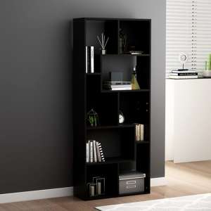 Nael Wooden Bookcase And Shelving Unit In Black
