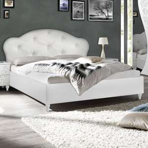 Naihati Wooden Super King Size Bed In White